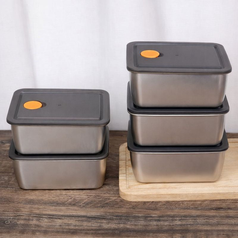 Kit de 16 Recipientes de Acero Inoxidable Línea Premium con Tapa Antifugas Resistente al Congelador y a Altas Temperaturas