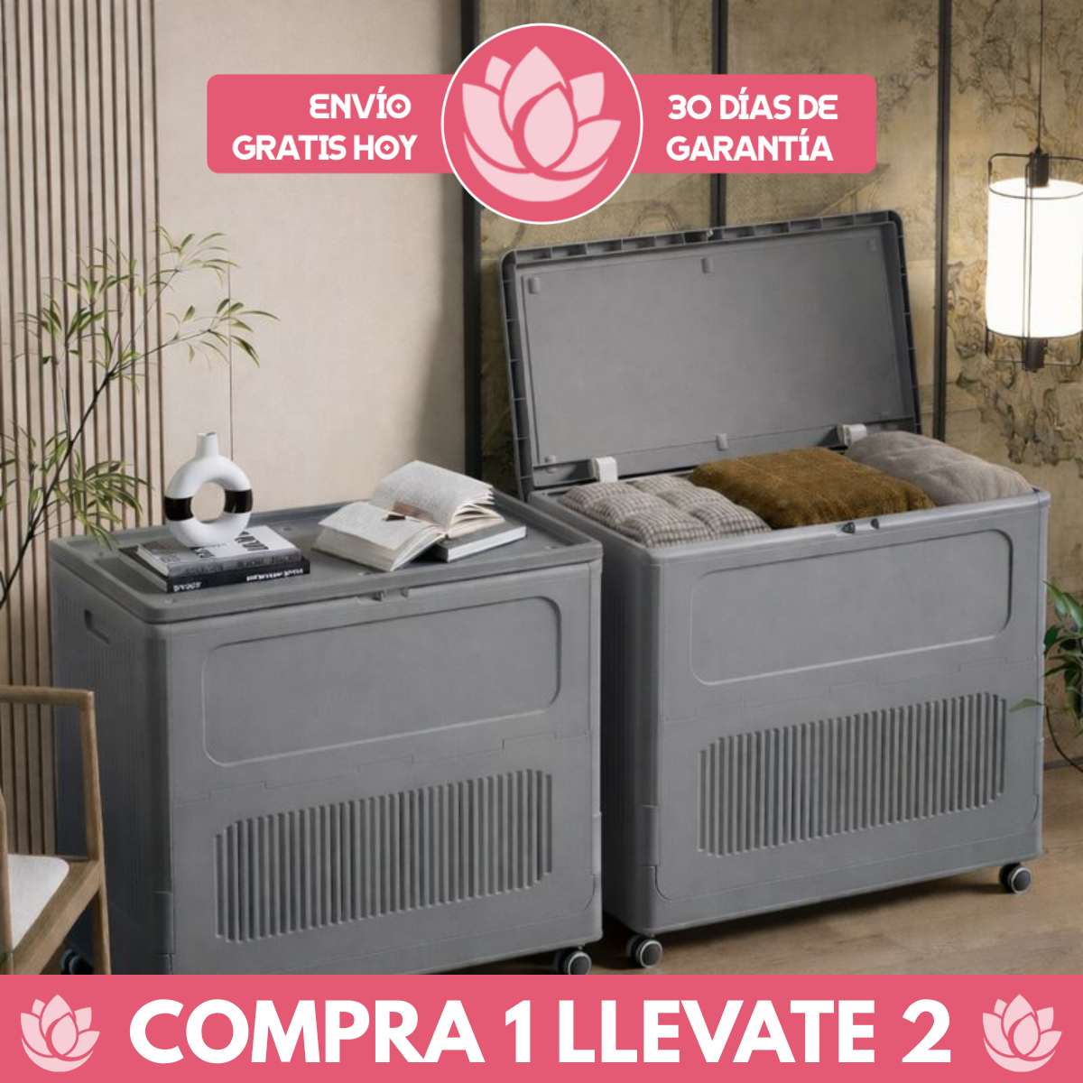 [Llevá 2 Pagá 1] Armario organizador portátil de gran capacidad de almacenamiento con rueditas